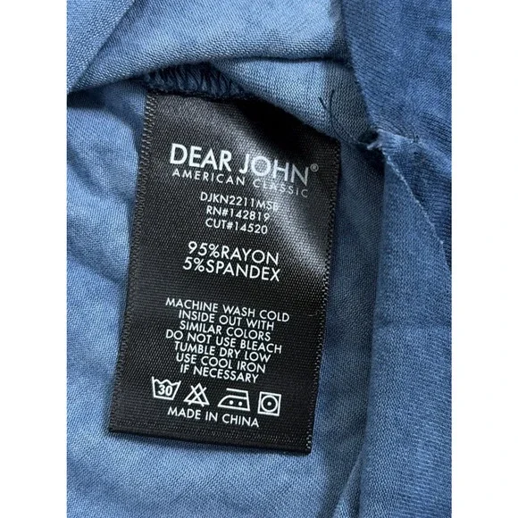 NWT Dear John Cold Shoulder Long Sleeve Top Large in Navy Blue Distressed Color - Picture 11 of 15